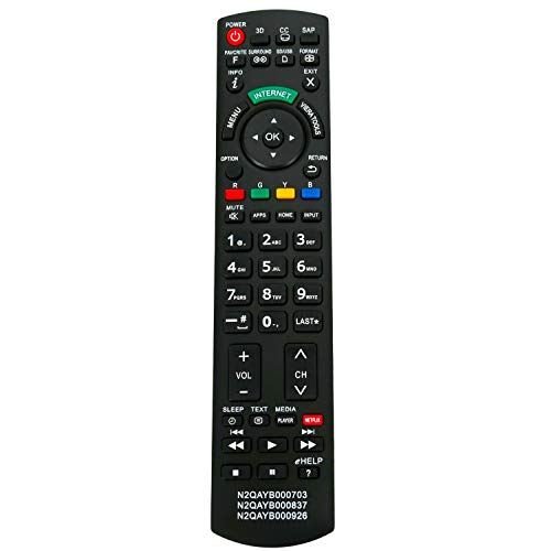 New N2QAYB000703 Remote fit for Panasonic Viera TV TC-L42ET5 TC-L47ET5 TC-L55ET5 TC-P55VT50 TC-P65VT50 TC-L47DT50 TC-L47WT50 TC-L55WT50 TC-L55DT50 TC-P50GT50 TC-P55GT50 TC-P50ST50 TC-P55ST50