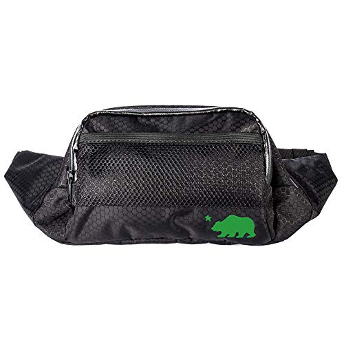 Cali Crusher 100% Smell Proof Fanny Pack w/Combo Lock (Black/Green)