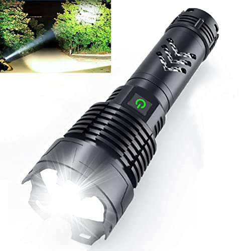 Alifa Rechargeable Led Flashlight 200000 High Lumens, Brightest Powerful Handheld Flashlight,Xhp160.8 Zoomable IPX5 Waterproof Super Bright Flashlight with 5 Modes