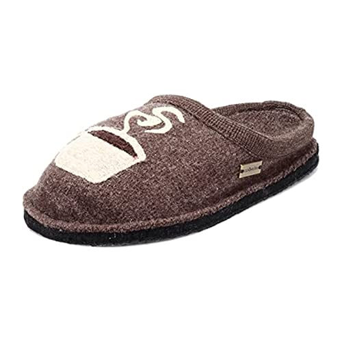 HAFLINGER Unisex Coffee Wool Slippers (Earth, Numeric_8)