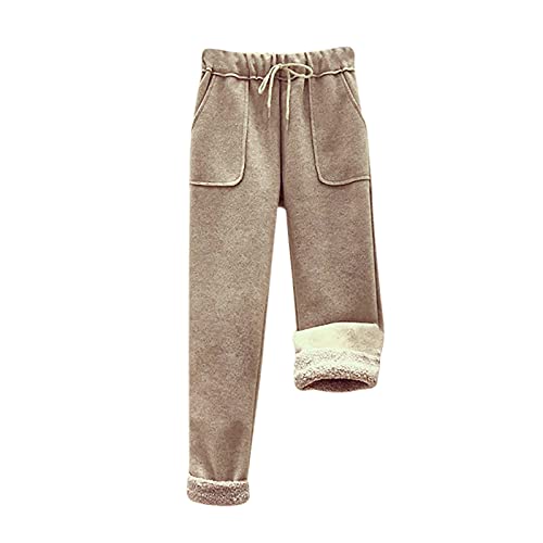 Friday Sale 2023 Fleece Lined Leggings Fleece Lined Sweatpants Womens Winter Fleece Lined Sweatpants Warm Pants Thicken Sherpa Lined Athletic Jogger Long Pants Casual Trousers Black Lightning Deals