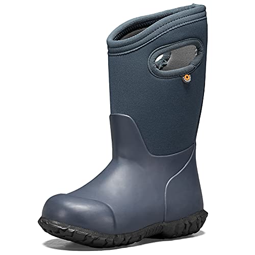 Bogs York Boys and Girls Waterproof Insulated Rubber and Neoprene Winter Rain Boot, Solid Navy, 1 US Unisex Little Kid