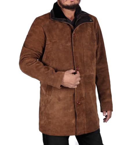 Laverapelle Men's Genuine Cow Suede Leather Coat (Suede-Tan, Extra Large, polyester Lining) - 1502774