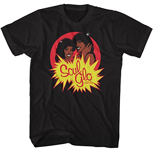 Coming to America T Shirt Soul Glo Mens Black Short Sleeve T Shirt 80s Movies Vintage Style Graphic Tees