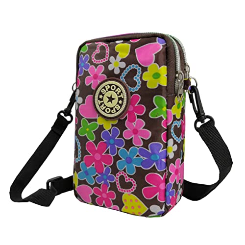 Running Walking Armband Bag for Women - Small Cross Body Cellphone Purse Pouch Wallet Holder for iPhone 6 6S 7 8 Plus X XR XS 11 12 13 Pro Max Android Samsung HuaWei Yoga Biking/Little Flowers