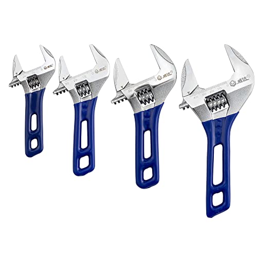1 Piece Wide Opening Adjustable Wrench 5 inch with Short Handle,Chrome Vanadium Steel Forged Stubby Adjustable Wrench Spanner