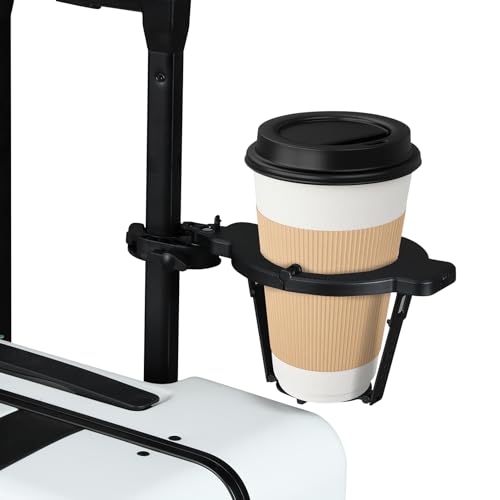 Upgraded Luggage Travel Cup Holder Free Hand Drink Carrier, Fits All 4-Wheeled Suitcases and Suitable for Coffe Mugs and Bottles, Great Travel Essentials for Flying and Travel Accessory Gifts - Black