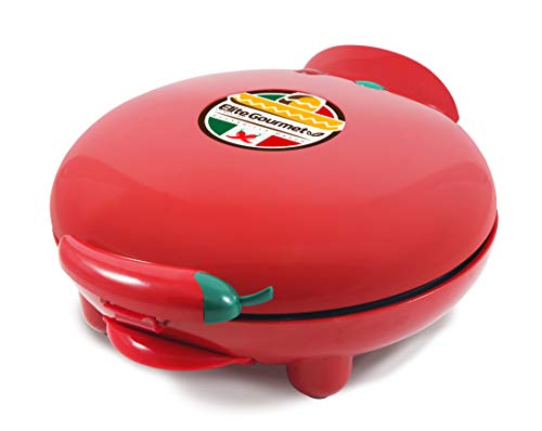 Elite Gourmet EQD-413 Electric Non-Stick Mexican Taco Tuesday 8' Quesadilla Maker, Easy-Slice 6-Wedge, Grilled Cheese, Red