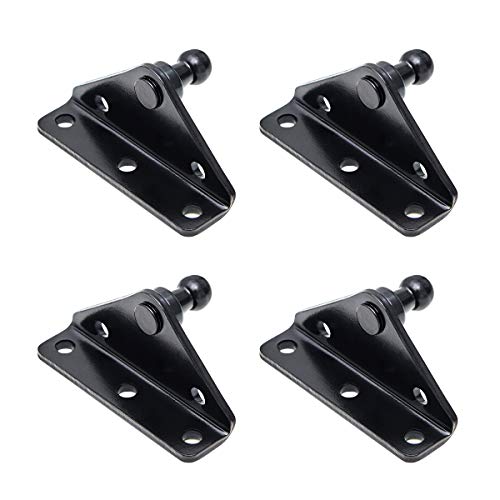 10MM Ball Stud Mounting Bracket Angled L-shaped Gas-Strut Mounts for Lift Supports Shocks Spring Prop, Black Set of 4