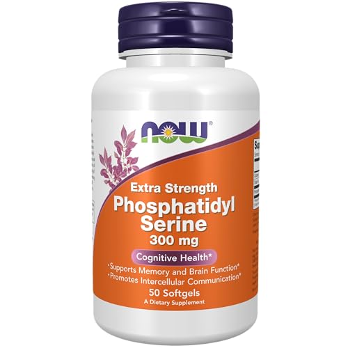 NOW Supplements, Phosphatidyl Serine 300 mg, Extra Strength, with Phospholipid compound derived from Soy Lecithin, 50 Softgels