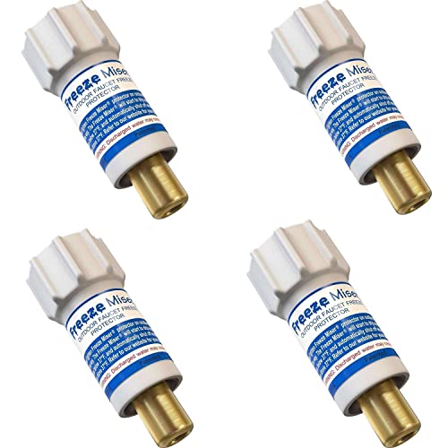 The Freeze Miser -4 Pack- Outdoor Faucet Freeze Protection | Durable Replacement for Faucet Covers for Winter - Freeze Proof Outdoor Faucet Protector - Low Maintenance & Easy to Install - Saves Water