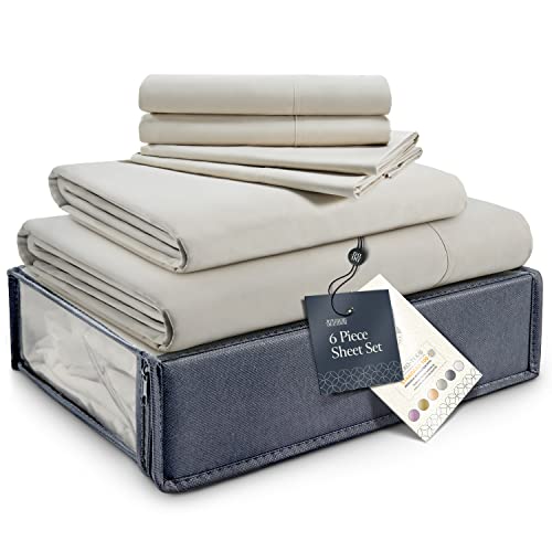 BELADOR Silky Soft King Sheet Set - Luxury 6 Piece Bed Sheets for King Size Bed, Secure-Fit Deep Pocket Sheets with Elastic, Breathable Hotel Sheets and Pillowcase Set, Wrinkle Free Oeko-TEX Sheets