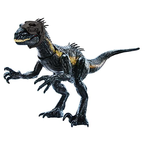 Mattel Jurassic World Dinosaur Figure Indoraptor Track N Attack with Tracking Gear & 3 Attack Features, Toy Gift with Physical & Digital Play (Amazon Exclusive)