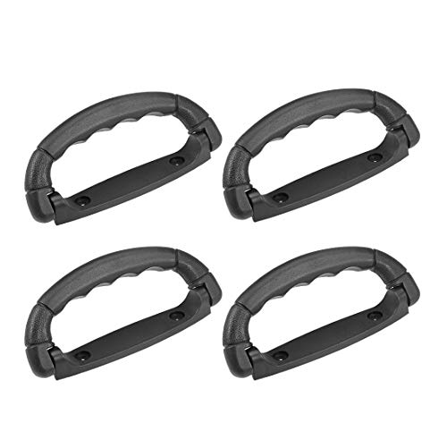 uxcell Luggage Handle Pull Plastic 6.3-Inch Length Luggage Suitcase Handle Grip Black 4Pcs