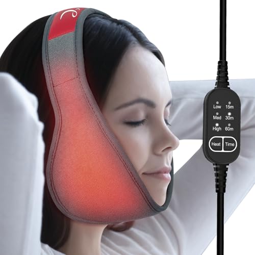 Comfytemp Face Heating Pad for TMJ Relief, FSA HSA Eligible Heated Face Mask with 3 Heat and Time Settings, USB Electric Wearable Heating Pad for Face Jaw Chin Wisdom Teeth, Oral and Facial Surgery