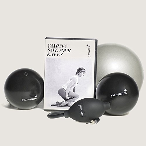 Yamuna Body Rolling Save Your Knees from Pain Kit - Two Black Rolling Balls, Yamuna Silver Ball, Yamuna Pump, Save Your Knees DVD - Manage and Relieve Knee and Leg Pain!