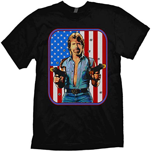 Invasion USA T-Shirt pop Art Inspired by The 1985 Chuck Norris Movie Black