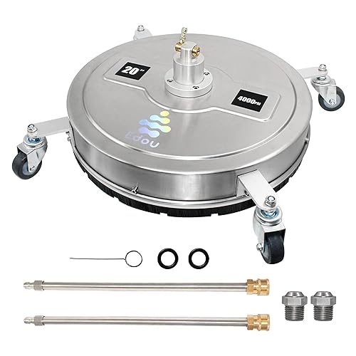 EDOU Direct 14' Pressure Washer Surface Cleaner with Wheels | Stainless Steel Disc Concrete Cleaner | Heavy Duty Power Washer for Floor Driveway, Patio | 4,000 PSI Max Working Pressure