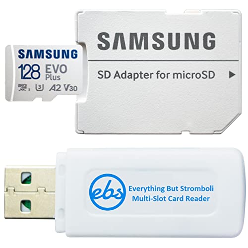 Samsung EVO Plus 128GB MicroSDXC Class 10 UHS-I Memory Card Works with Nintendo Switch, Lite, Switch OLED Gaming Console (MB-MC128KA) Bundle with (1) Everything But Stromboli Micro SD Card Reader