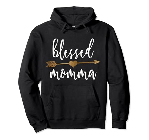 Cute Gold Arrow Blessed Momma Hoodie Mommy Hoodie