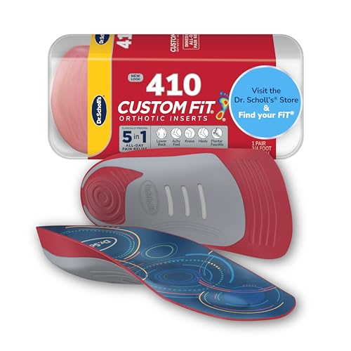 Dr. Scholl’s Custom Fit Orthotics 3/4 Length Inserts, CF 410, Customized for Your Foot & Arch, Immediate All-Day Pain Relief, Lower Back, Knee, Plantar Fascia, Heel, Insoles Fit Men & Womens Shoes