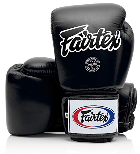 Fairtex BGV1 Muay Thai Boxing Training Sparring Gloves for Men, Women, Kids | MMA gloves for martial arts| Premium quality, light weight & shock absorbent 16 oz boxing gloves -Black