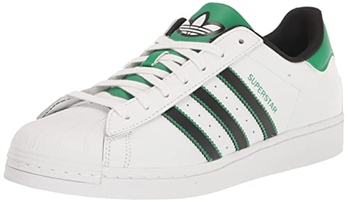 adidas Originals Men's Superstar Sneaker, White/Black/Green, 10