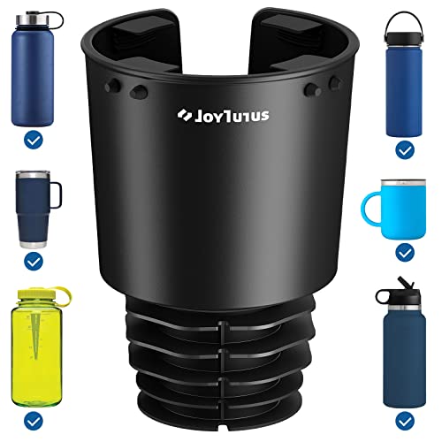 JOYTUTUS Upgraded Car Cup Holder Expander with Offset Base, Fit for YETI, Hydro Flask, Large Cup Holder Expander for Car Hold 18-40 oz Bottles and Mugs, Other Bottles in 3.4-3.8 inch