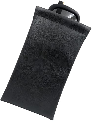 Soft Sunglasses Case Squeeze Top | XL Eyeglass case with Cleaning Cloth | Large soft Glasses Case Holder | Passport Holder Pouch | Earbud and cell Phone Storage Case (CT8 Black)