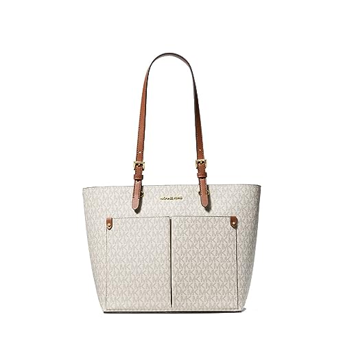 Michael Kors Jet Sest Travel Medium Double Pocket Tote Non-Leather Vegan (Vanilla)