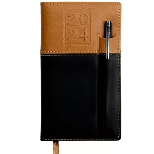 2024 Pocket Planner/Pocket Calendar 3.5' x 6': Includes 14 Months (Nov 2023 to Dec 2024) / 2024 Weekly Planner/Weekly Agenda/Monthly Calendar Organizer/Included Pen (Black/Brown)
