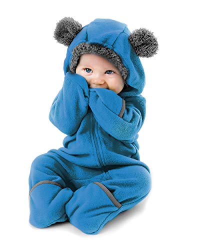 Fleece Baby Bunting Bodysuit – Infant One Piece Kids Hooded Romper Outerwear Toddler Jacket