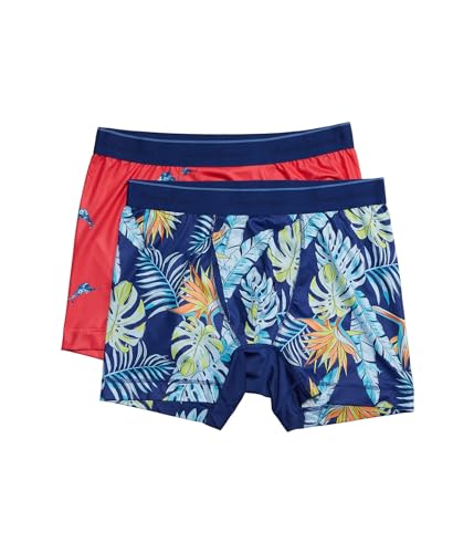 Tommy Bahama 2-Pack Mesh Tech Boxer Briefs Navy Palm/Red Fish LG (36-38' Waist)