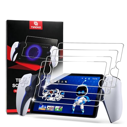 TiMOVO Tempered Glass Screen Protector For PlayStation Portal Remote Player, 4 Pack 9H Anti-Scratch Screen Protective Film with HD Clarity, 8 inch Sensitive Bubble-free Screen Film for PS5 Portal 2023
