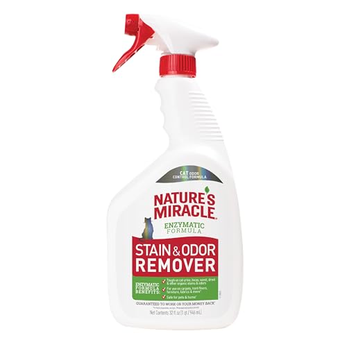 Nature's Miracle Stain and Odor Remover, Spot Stain and Pet Odor Eliminator, Enzymatic Formula, 32 Ounce Spray
