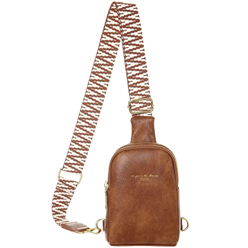 INICAT Fanny Packs for Women, Belt Bag Fashion Waist Packs Small Sling Bag with Adjustable Strap for Travel Hiking Outdoor Sports (04-Brown)