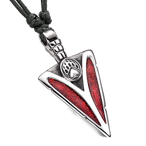 Magic Human Bear Claw Necklace - Cool Arrowhead Grizzly Paw Pendant Jewelry - Courage and Protection Tooth Amulet