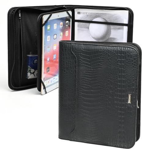 PHARRI Portfolio Organizer, Zippered Portfolio Organizer, Universal Tablet Case for iPad 10th/9th/8th/7th Generation, Tablet Cover 8.5-11 inches Tablet, Kindle,Samsung...-Black