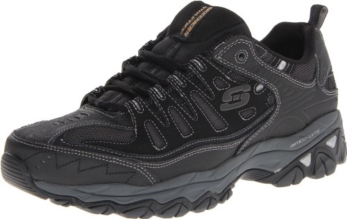 Skechers mens Afterburn M. Fit fashion sneakers, Black, 9.5 X-Wide US