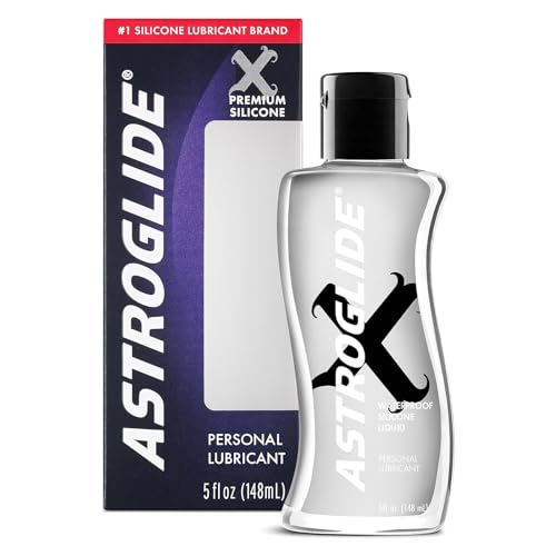 Astroglide Silicone Lube (5oz), X Premium Personal Lubricant for Vaginal and Anal Sex, Extra Long-Lasting Silky Lube, Waterproof