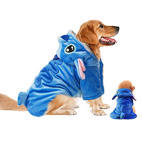 Gimilife Dog Hoodie, Dog Halloween Costume Xmas Pajamas Outfit, Pet Coat Cartoon Costumes for Small Medium Large Dogs and Cats for Halloween Christmas and Winter -M