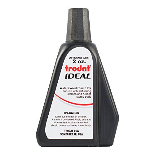 Trodat AS-TRO52734 Ideal Premium Replacement Ink for Use with Most Self Inking and Rubber Stamp Pads, 2 oz., Black