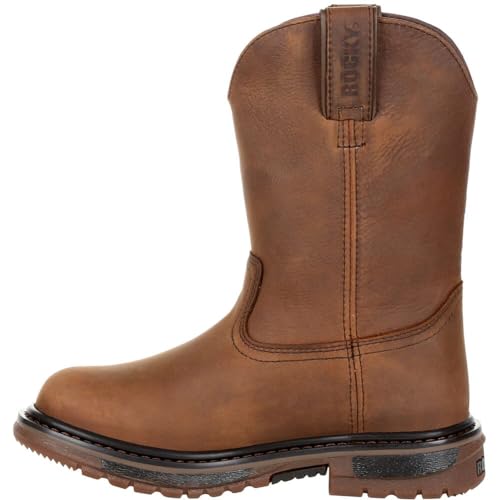 Rocky Original Ride FLX Western Boot, Brown, 3.5 US Unisex Big Kid