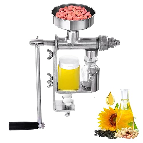 VBENLEM Manual Oil Press Stainless Steel Oil Press Machine Nut and Seed Oil Press Household