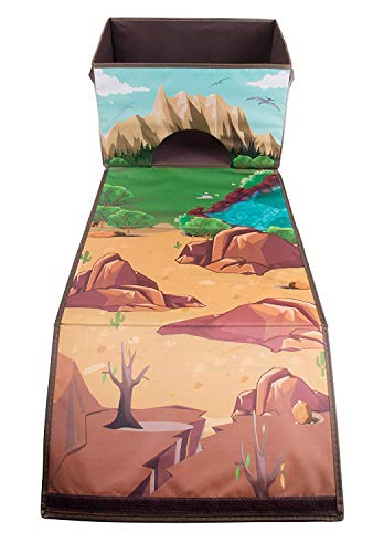 Clever Creations Collapsible Toy Storage Organizer and Play Mat for Kids - Perfect Toy Chest for Organizing Books, Toys, Games, and More - Dinosaur Theme