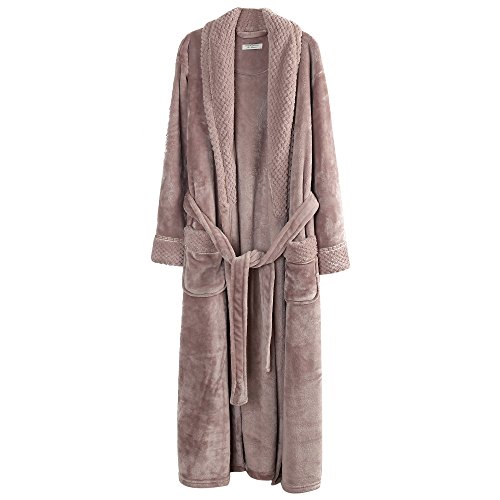 Richie House Women/'s Plush Soft Warm Fleece Bathrobe RH1591-D-L,Nude,Large