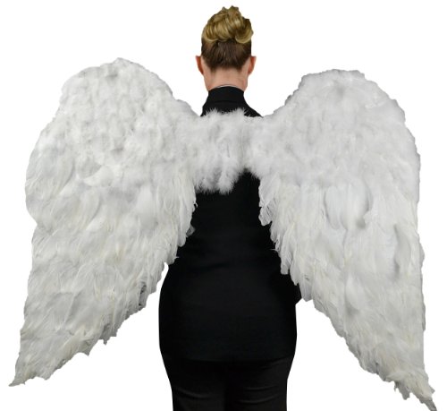 Touch of Nature White Adult Angel Wings - 52' by 36' - Halo Included - White Feather Wing - Costume Wings - Large Angel Wings