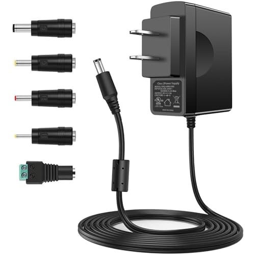 9V 1.5A Power Supply DC 9V Power Cord, 110-240Vac to DC 9Vlot 1A AC Adapter DC Plug Center Positive, for DC9V Arduino UNO R3, Schwinn Bike A10 140 170, Crosley Cruiser Record Player.