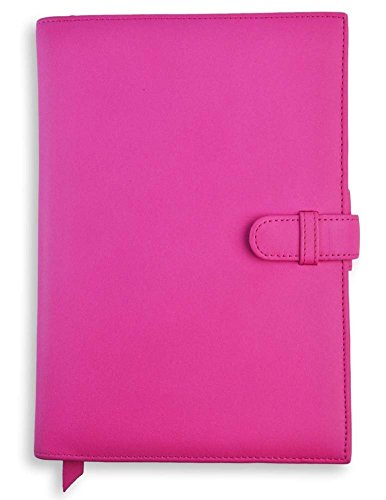 Royce Leather Unisex Leather Executive Journal, 8.5' x 6' x 0.5' - Bright Pink
