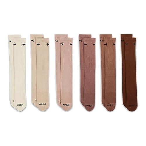 Nike Performance Cushion Crew Socks with Band (6 Pairs) (Assorted Multi, Neutral, Large)